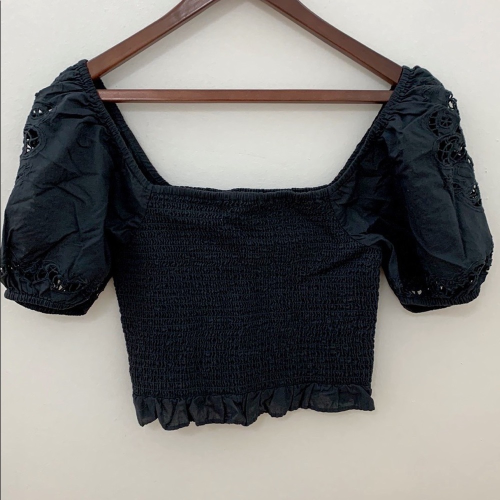 American Eagle Smocked Puff-Sleeve Blouse